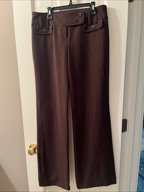 Loft Women's Wide Leg Dress Pants in Dark Brown